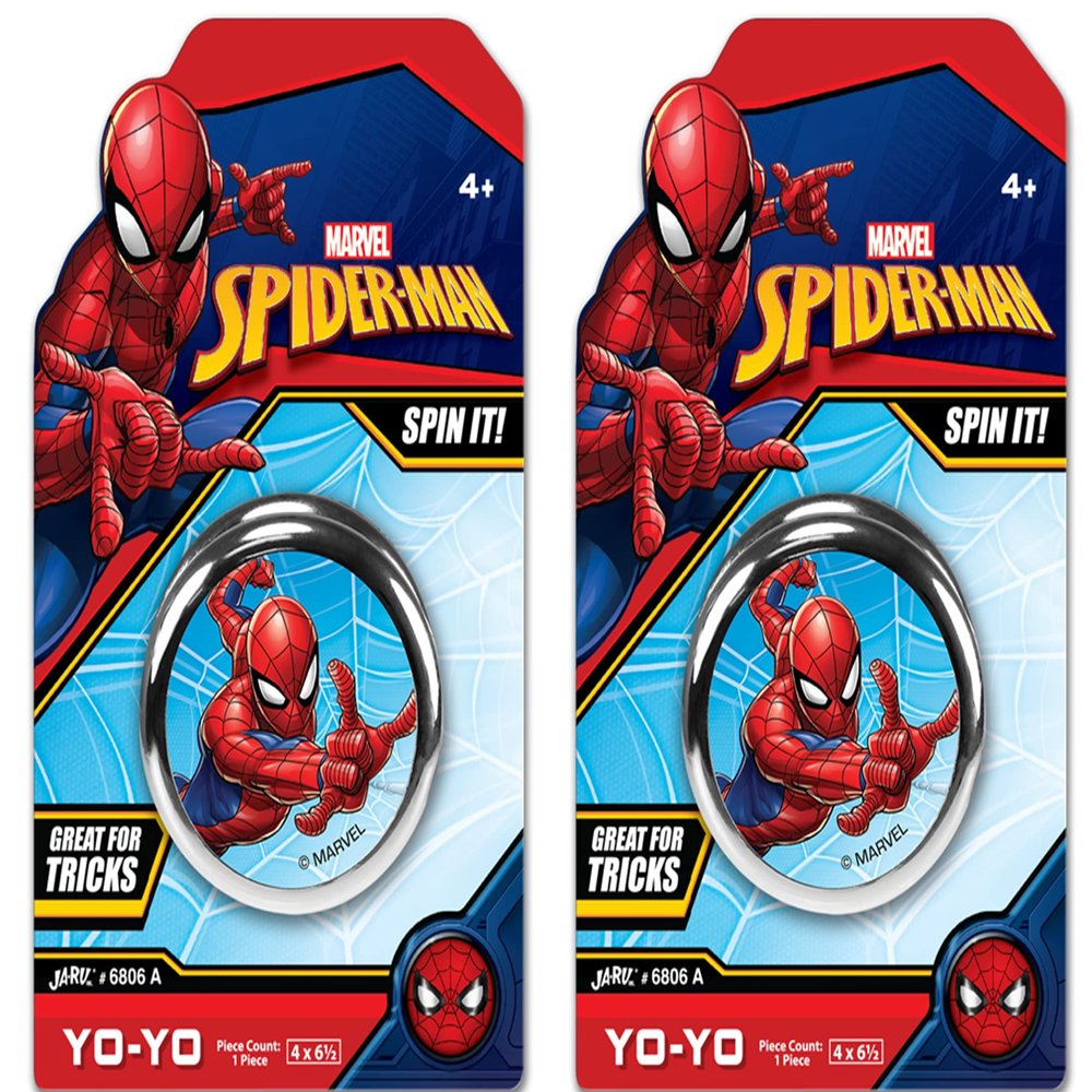 JA-RU Marvel Avengers Toys YoYo Toy (2 Units Spiderman) Fidget Toy Superheroes Spiderman & Hulk Kids Yoyo Beginner String Trick Kids Yo-Yo Game Fidget Toys for Boys Spid-6806-2s