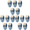SEWACC 15 Sets Lovely Rowboat Mini Blue Wood Boat Miniature Rowboat Figurines Little Resin Boat Canoe Paddles Micro Landscape for Fairy Home Decoration view 1