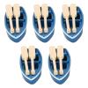 SEWACC 15 Sets Lovely Rowboat Mini Blue Wood Boat Miniature Rowboat Figurines Little Resin Boat Canoe Paddles Micro Landscape for Fairy Home Decoration view 3