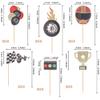 24 PCS Race Car Cupcake Toppers Assembled Helmet Traffic Light Wheel Trophy Flag Racing Car Cupcake Picks Let's Go Racing Cake Decorations for Sports Theme Baby Shower Birthday Party Supplies view 2