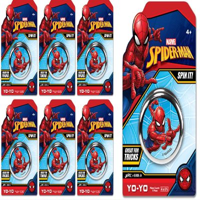 JA-RU Marvel Avengers & Spiderman Yo-Yos for Kids (6 Yoyos Assorted) Professional & Beginner Yo-Yos. Classic Super Hero 90s Toys Nostalgia. Birthday Gifts & Stocking Stuffers. 6806-6s