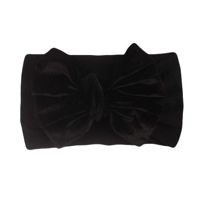 Baby Solid Headwear Girls Accessories Bow Kids Velvet Hair Headband Baby Girl Romper And Matching (A-Black, One Size)
