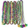 Bucherry 36 Pcs Mardi Gras Beads Necklaces Bulk 33 Inch Multi Colors Carnival Accessories Metallic Coin Crown Star Necklaces Bundle Mardi Gras Throws Bulk for Parades Party Favor Women Men view 1