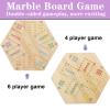 HOROW Wahoo Board Game Wooden Original Board Game Classic 2 Side Painted Fast Track Game for 4 Player and 6 Player with 30 Marbles,6 Dices for Family Game Night(6large,Log) view 4