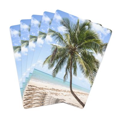 Brian Bula Tropical Palm Tree and Ocean Playing Cards