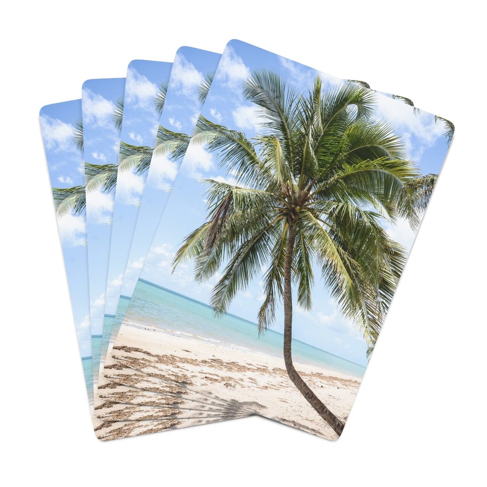 Brian Bula Tropical Palm Tree and Ocean Playing Cards