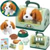 TEUVO Pet Care Play Set Robot Dog Toys for Kids, 12Pcs Kids Pretend Play Feeding Walk Bark Puppy Pet Toys with Interactive Electric Dog Plush & Cage, Xmas Gifts for Girls Toddlers 3 4 5 6 7 Years Old view 1