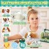 TEUVO Pet Care Play Set Robot Dog Toys for Kids, 12Pcs Kids Pretend Play Feeding Walk Bark Puppy Pet Toys with Interactive Electric Dog Plush & Cage, Xmas Gifts for Girls Toddlers 3 4 5 6 7 Years Old view 2