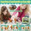 TEUVO Pet Care Play Set Robot Dog Toys for Kids, 12Pcs Kids Pretend Play Feeding Walk Bark Puppy Pet Toys with Interactive Electric Dog Plush & Cage, Xmas Gifts for Girls Toddlers 3 4 5 6 7 Years Old view 4