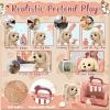 TEUVO Pet Care Play Set Robot Dog Toys for Kids 12Pcs Puppy Dog Toy Pet Walk Grooming Vet Toys Set with Interactive Electric Dog Plush & Cage Pretend Play Gifts for Girls Toddlers 3 4 5 6 7 8 Year Old view 4