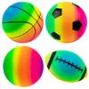 Homotte Rainbow Sports Balls Pack of 4, 1 Each of 8.5" Football, Basketball, Soccer and Volleyball for Playground, Inflatable Multi-Sport Ball Set with 1 Pump for Kids Outdoor Activities view 1