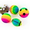 Homotte Rainbow Sports Balls Pack of 4, 1 Each of 8.5" Football, Basketball, Soccer and Volleyball for Playground, Inflatable Multi-Sport Ball Set with 1 Pump for Kids Outdoor Activities view 3