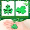 Fiada 36 Pcs St. Patrick's Day Necklaces Shamrock Bead Necklaces St. Patrick's Day Accessories Metallic Green Clover for Irish Party Favors Holiday view 4