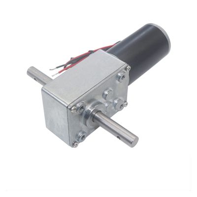 5840-31ZY Turbo Worm Gear Motor 12V/24V Double Long Shaft High Torque Metal Gearbox Gear Motor Self-locking CW/CCW 12-470RPM (Size : 40 RPM, Color : DC 12V)