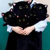 MUFEIRUO Long Cat Plush Long Cat Body Pillow, 33" Cute Black Cat Stuffed Animals Cat Plushie, Soft Cartoon Cat Plush Pillow Kawaii Stuffed Cat Toys for Kids Girls Boys,Gifts for Birthday Halloween view 3