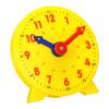 PATIKIL 4 inch Teaching Clock, Learn Clock Learning Tell Time Analog Clock Demonstration Clock 24 Hour 2 Pointers Geared Movement for Classroom Teacher, Yellow view 1