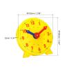 PATIKIL 4 inch Teaching Clock, Learn Clock Learning Tell Time Analog Clock Demonstration Clock 24 Hour 2 Pointers Geared Movement for Classroom Teacher, Yellow view 2