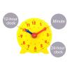 PATIKIL 4 inch Teaching Clock, Learn Clock Learning Tell Time Analog Clock Demonstration Clock 24 Hour 2 Pointers Geared Movement for Classroom Teacher, Yellow view 3