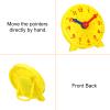 PATIKIL 4 inch Teaching Clock, Learn Clock Learning Tell Time Analog Clock Demonstration Clock 24 Hour 2 Pointers Geared Movement for Classroom Teacher, Yellow view 4