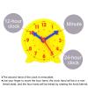 PATIKIL 4 inch Teaching Clock, 2 Pack Learn Clock Learning Tell Time Analog Clock Demonstration Clock 24 Hour 3 Pointers Geared Movement for Classroom Teacher, Yellow view 3