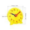 PATIKIL 4 inch Teaching Clock, Learn Clock Learning Tell Time Analog Clock Demonstration Clock 12 Hour 2 Pointers for Classroom Teacher, Yellow view 2