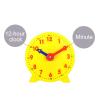 PATIKIL 4 inch Teaching Clock, Learn Clock Learning Tell Time Analog Clock Demonstration Clock 12 Hour 2 Pointers for Classroom Teacher, Yellow view 3