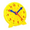 PATIKIL 4 inch Teaching Clock, Learn Clock Learning Tell Time Analog Clock Demonstration Clock 24 Hour 3 Pointers Geared Movement for Classroom Teacher, Yellow view 1
