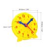 PATIKIL 4 inch Teaching Clock, Learn Clock Learning Tell Time Analog Clock Demonstration Clock 24 Hour 3 Pointers Geared Movement for Classroom Teacher, Yellow view 2