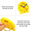 PATIKIL 4 inch Teaching Clock, Learn Clock Learning Tell Time Analog Clock Demonstration Clock 24 Hour 3 Pointers Geared Movement for Classroom Teacher, Yellow view 4