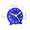 PATIKIL 4 inch Teaching Clock, Learn Clock Learning Tell Time Analog Clock Demonstration Clock 24 Hour 3 Pointers Geared Movement for Classroom Teacher, Blue view 2