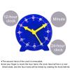 PATIKIL 4 inch Teaching Clock, Learn Clock Learning Tell Time Analog Clock Demonstration Clock 24 Hour 3 Pointers Geared Movement for Classroom Teacher, Blue view 3
