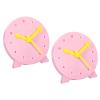 PATIKIL 4 inch Teaching Clock, 2 Pack Learn Clock Learning Tell Time Analog Clock Demonstration Clock 24 Hour 3 Pointers Geared Movement for Classroom Teacher, Pink view 1