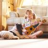 Kids Toy Ukulele Guitar,Classical 17inch 4 String Mini Children Guitar with Pick,Educational Musical Instrument Toy for Toddlers and Preschoolers view 4