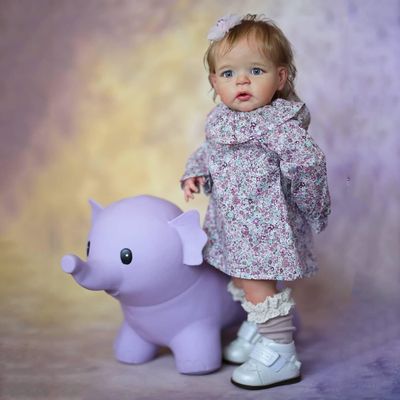 Pinky Realistic Look Reborn Baby Dolls 24 inch 61cm Lifelike Newborn Baby Doll Silicone Adorable Toddler Doll Toy