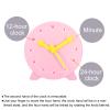 PATIKIL 4 inch Teaching Clock, Learn Clock Learning Tell Time Analog Clock Demonstration Clock 24 Hour 3 Pointers Geared Movement for Classroom Teacher, Pink view 3