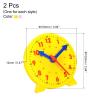 PATIKIL 4 inch Teaching Clock, 2 Pack Learn Clock Learning Tell Time Analog Clock Demonstration Clock 24 Hour 3 Pointers Geared Movement for Classroom Teacher, Yellow Purple view 2