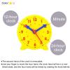 PATIKIL 4 inch Teaching Clock, 2 Pack Learn Clock Learning Tell Time Analog Clock Demonstration Clock 24 Hour 3 Pointers Geared Movement for Classroom Teacher, Yellow Purple view 3