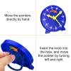 PATIKIL 4 inch Teaching Clock, 2 Pack Learn Clock Learning Tell Time Analog Clock Demonstration Clock 24 Hour 3 Pointers Geared Movement for Classroom Teacher, Blue view 4