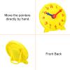 PATIKIL 4 inch Teaching Clock, 2 Pack Learn Clock Learning Tell Time Analog Clock Demonstration Clock 12 Hour 2 Pointers for Classroom Teacher, Yellow view 4