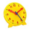 PATIKIL 4 inch Teaching Clock, Learn Clock Learning Tell Time Analog Clock Demonstration Clock 12 Hour 3 Pointers Geared Movement for Classroom Teacher, Yellow view 1