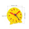 PATIKIL 4 inch Teaching Clock, Learn Clock Learning Tell Time Analog Clock Demonstration Clock 12 Hour 3 Pointers Geared Movement for Classroom Teacher, Yellow view 2