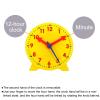 PATIKIL 4 inch Teaching Clock, Learn Clock Learning Tell Time Analog Clock Demonstration Clock 12 Hour 3 Pointers Geared Movement for Classroom Teacher, Yellow view 3