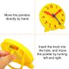 PATIKIL 4 inch Teaching Clock, Learn Clock Learning Tell Time Analog Clock Demonstration Clock 12 Hour 3 Pointers Geared Movement for Classroom Teacher, Yellow view 4