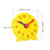 PATIKIL 4 inch Teaching Clock, Learn Clock Learning Tell Time Analog Clock Demonstration Clock 12 Hour 2 Pointers Geared Movement for Classroom Teacher, Yellow view 2