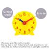 PATIKIL 4 inch Teaching Clock, Learn Clock Learning Tell Time Analog Clock Demonstration Clock 12 Hour 2 Pointers Geared Movement for Classroom Teacher, Yellow view 3