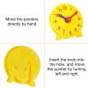 PATIKIL 4 inch Teaching Clock, Learn Clock Learning Tell Time Analog Clock Demonstration Clock 12 Hour 2 Pointers Geared Movement for Classroom Teacher, Yellow view 4