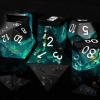 Haxtec Sharp Edge DND Dice Set Blue Black Resin Dice Gold Flakes D&D Dice for RPG Role Playing Games Compatible with Dungeons and Dragons Gift War Series view 2