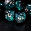 Haxtec Sharp Edge DND Dice Set Blue Black Resin Dice Gold Flakes D&D Dice for RPG Role Playing Games Compatible with Dungeons and Dragons Gift War Series view 3