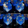 Haxtec Blue DND Dice Set Sharp Edge Resin Dice Gold Flakes with Dice Case D&D Dice for RPG Role Playing Games Compatible with Dungeons and Dragons Gift War Series view 4