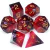 Haxtec Sharp Edge DND Dice Set Purple Red Resin Dice Silver Flakes D&D Dice for RPG Role Playing Games Compatible with Dungeons and Dragons Gift War Series view 1